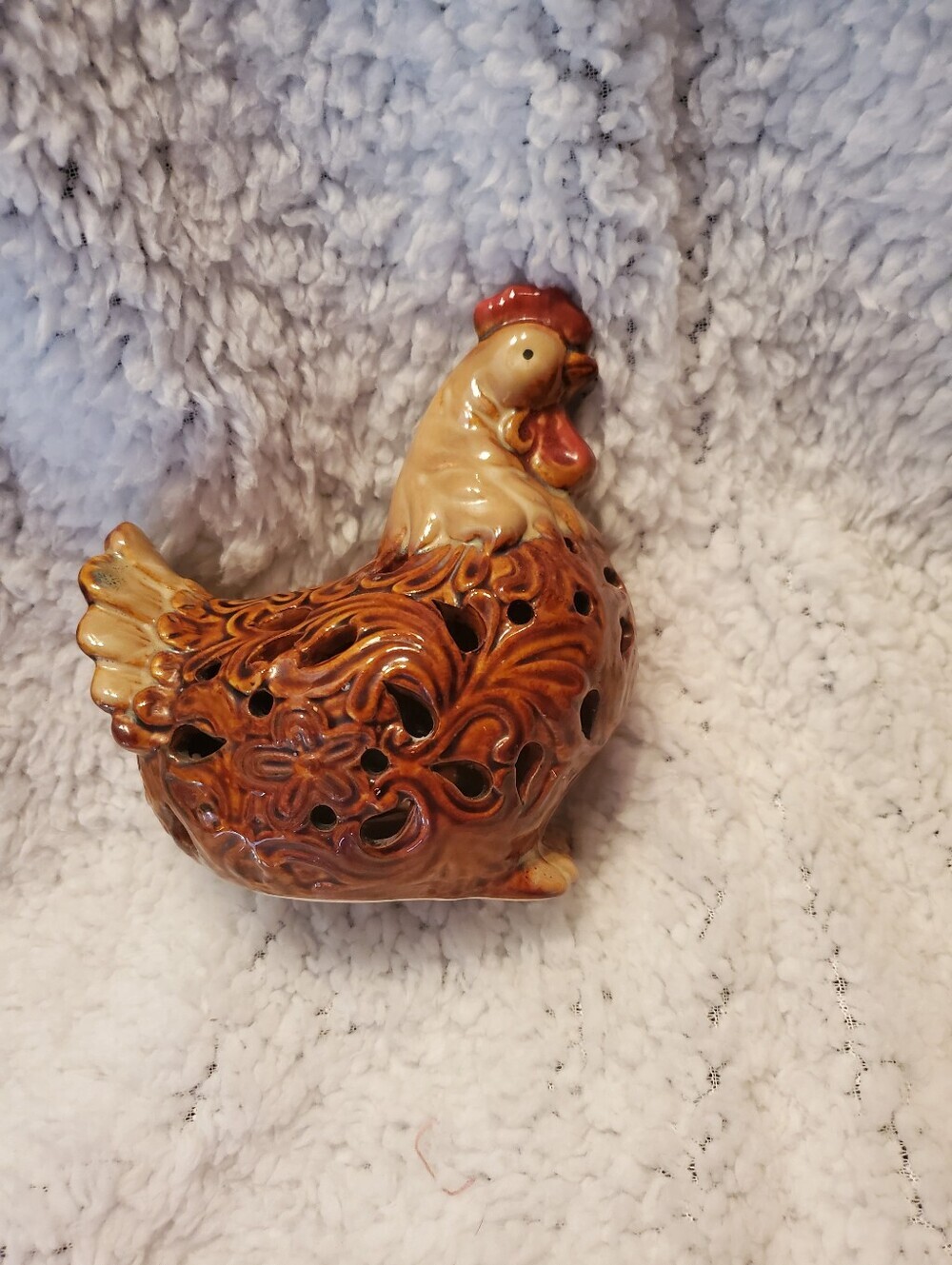 Vintage Ceramic Chicken Brown Red Heavy Glaze Farmhouse Country - Picture 4 of 7